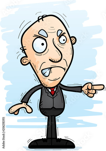 Angry Cartoon Senior Businessman
