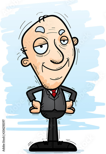 Confident Cartoon Senior Businessman