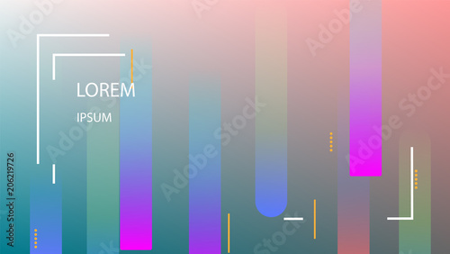 Colorful Background with Simple Fluid Shapes. Holographic Colour Gradient. 