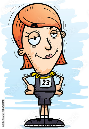 Confident Cartoon Track Athlete