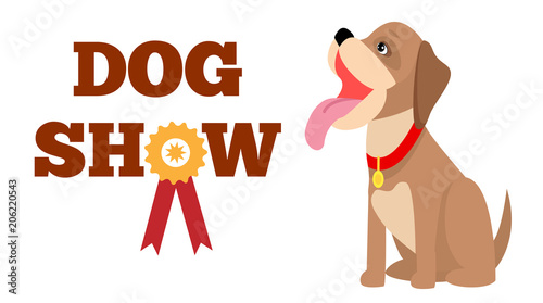 Dog Show Poster, Colorful Vector Illustration