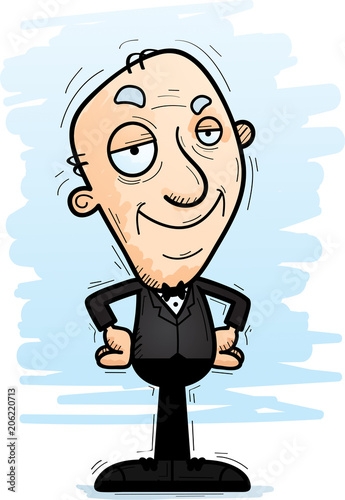 Confident Cartoon Senior Groom