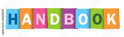 HANDBOOK Colourful Vector Letters Icon