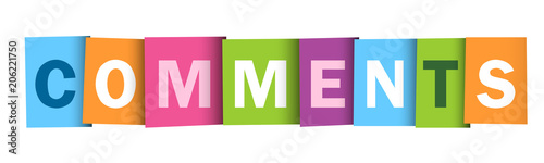 COMMENTS colourful vector letters icon
