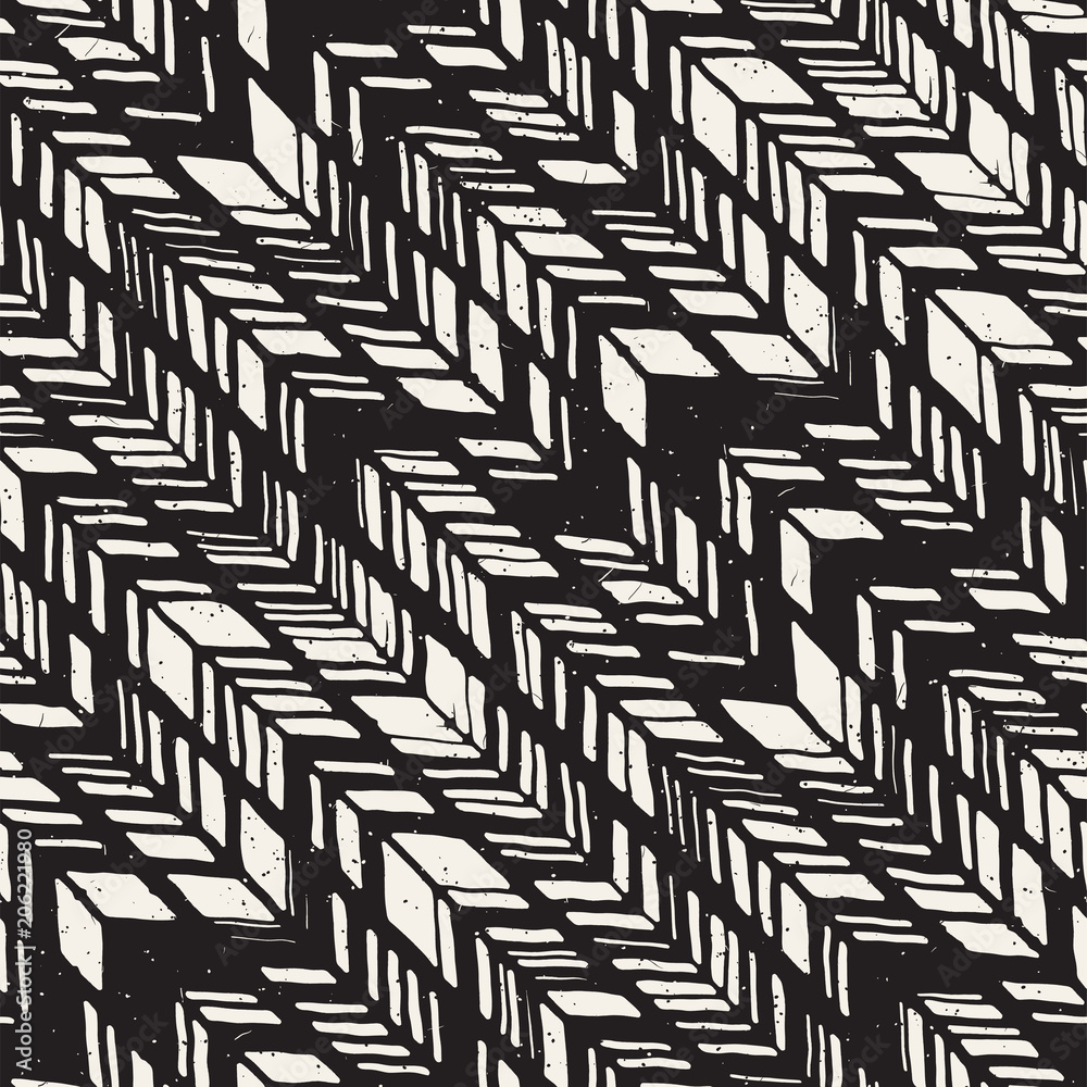 Vector seamless freehand pattern. Doodle monochrome print with hand drawn texture. Trendy graphic design.