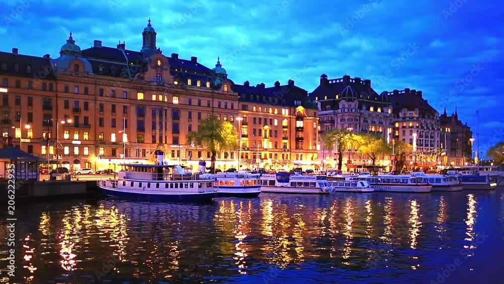 Evening scenery of Stockholm, Sweden