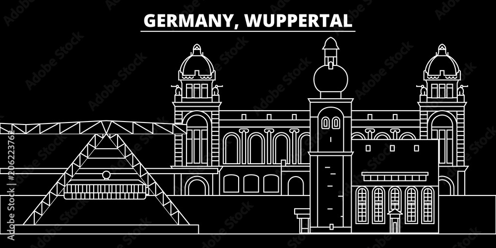 Wuppertal silhouette skyline. Germany - Wuppertal vector city, german