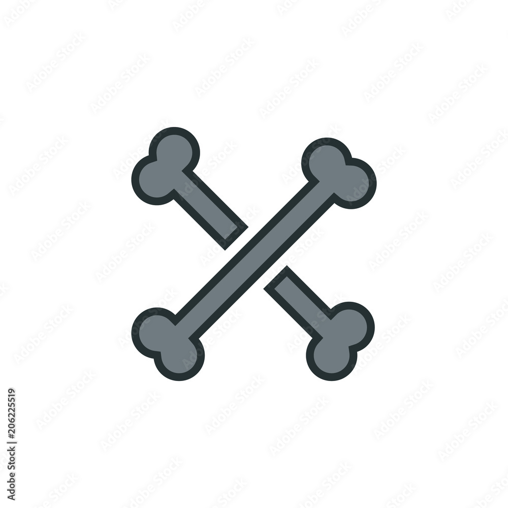 bones icon. Element of web icon with one color for mobile concept and web apps. Isolated bones icon can be used for web and mobile