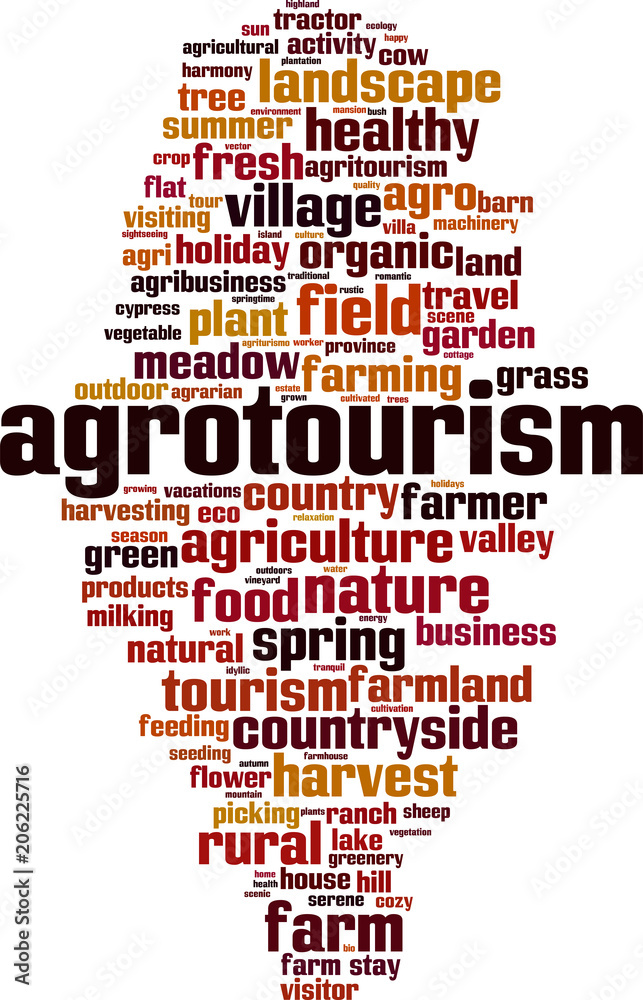Obraz premium Agrotourism word cloud