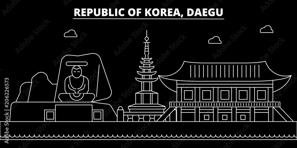 Daegu Building Vector Daegu silhouette skyline. South Korea - Daegu vector city, korean ...