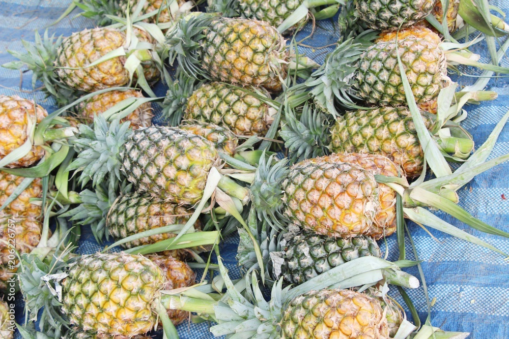 Fresh pineapple is delicious in street food Fresh pineapple is delicious in street food