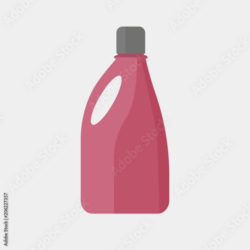 Bottle with chemical substance vector icon. Bottle with detergent, bleach.