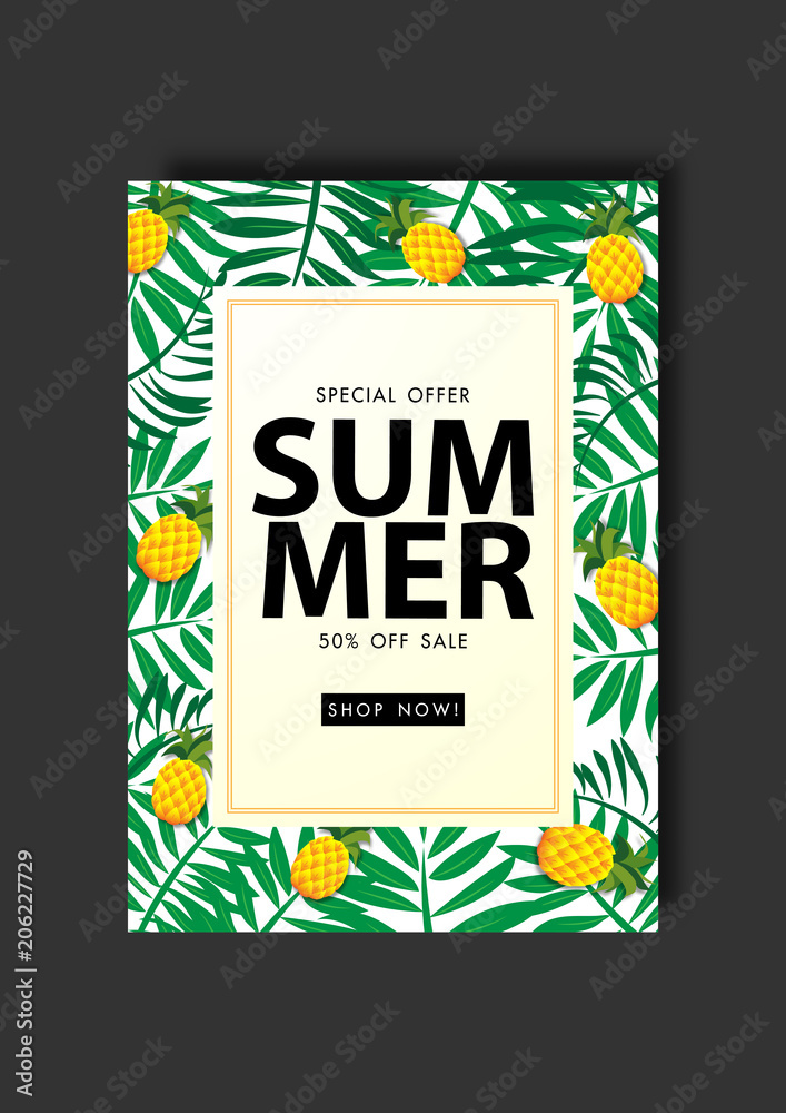 Summer sale background vector illustration sale off template