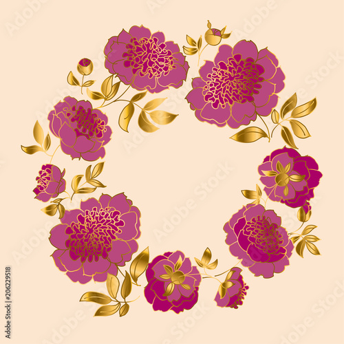 Classic purple peony sketch...