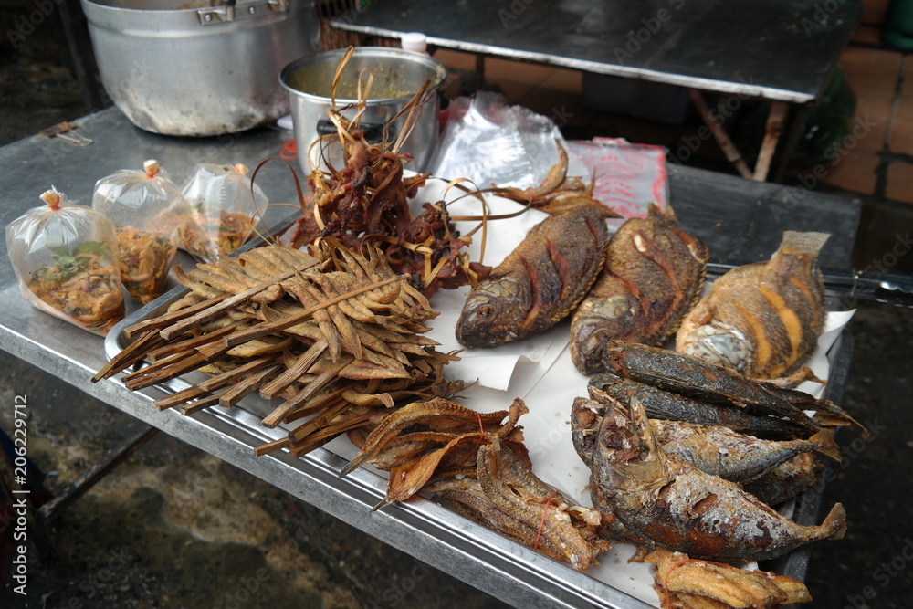 Bangkok Street food poisson grillé