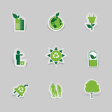 icon environmental and eco-friendly technologies, energy saving, ecological recycling.