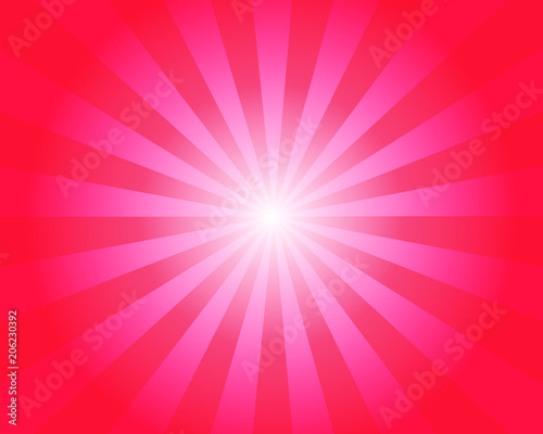 Red Sun Rays Sunbeam Background Vector