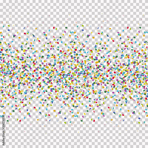 seamless colored confetti background with vector transparency