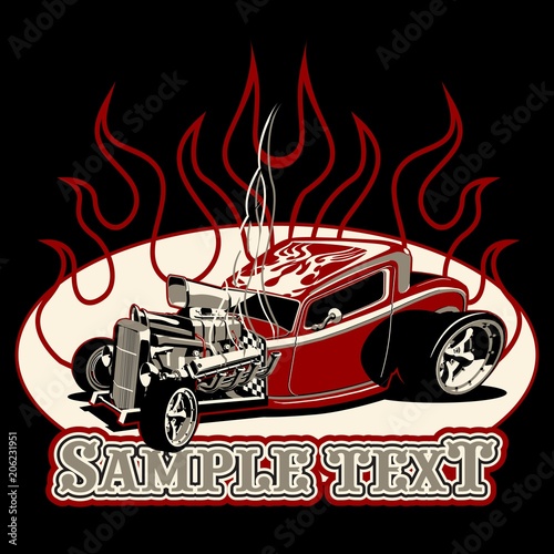 Cartoon retro hot rod