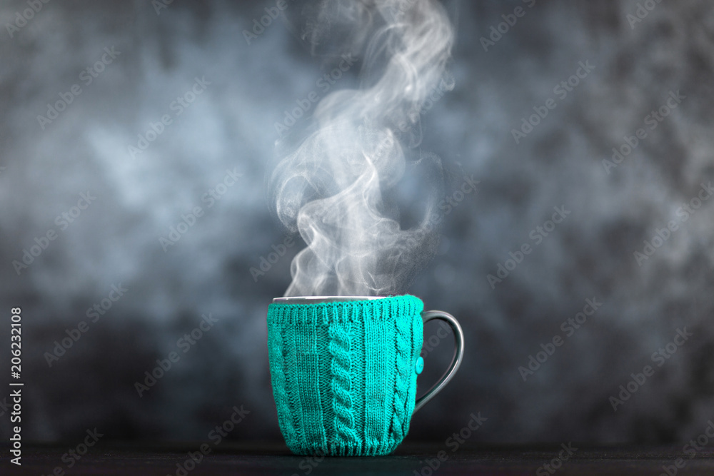 Coffee mug in a wool cover