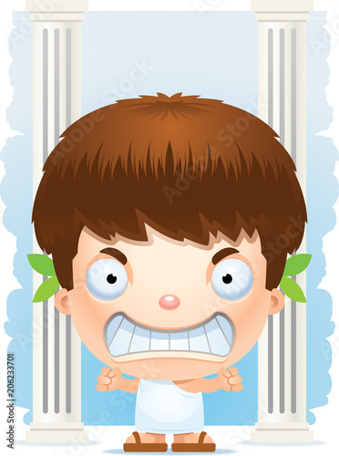 Angry Cartoon Greek Boy