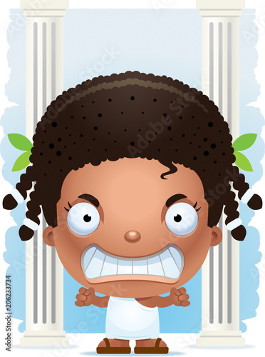 Angry Cartoon Greek Girl