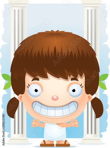 Smiling Cartoon Greek Girl