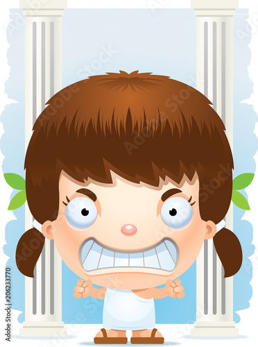 Angry Cartoon Greek Girl