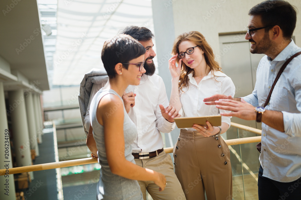 Group of young perspective businesspeople having discussion Group of young perspective businesspeople having discussion