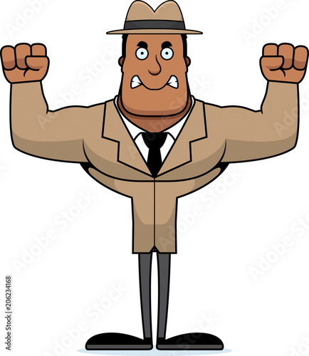 Cartoon Angry Detective