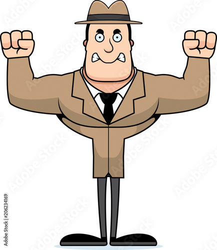 Cartoon Angry Detective