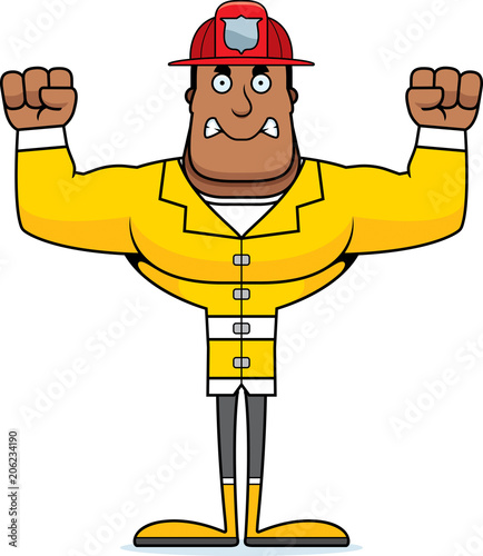 Cartoon Angry Firefighter