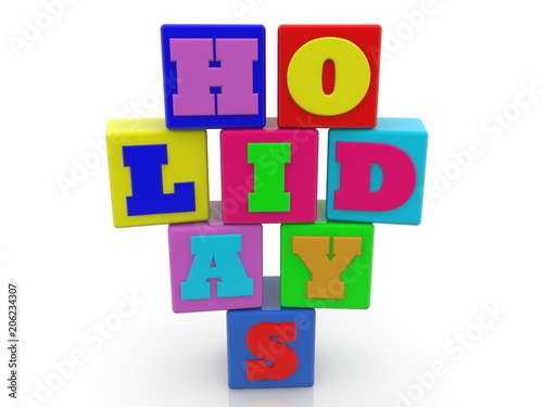 Holidays concept on colorful cubes © Stock Photos & Video