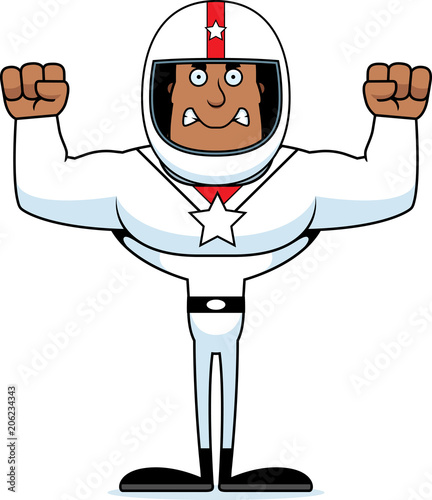 Cartoon Angry Race Car Driver