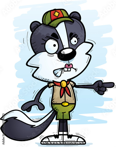Angry Cartoon Female Skunk Scout