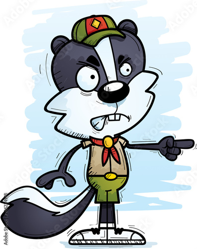 Angry Cartoon Male Skunk Scout