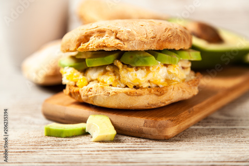 Avocado and egg sandwich
