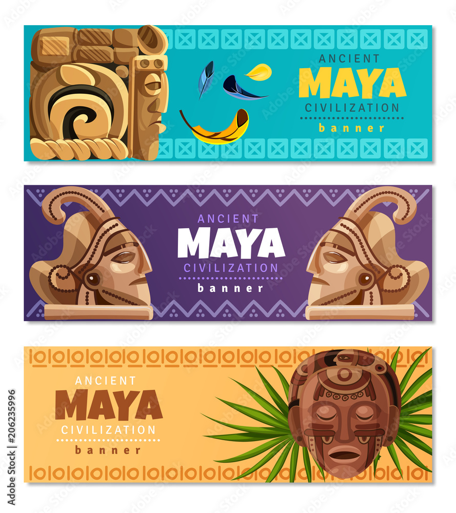 Maya Civilization Horizontal Banners