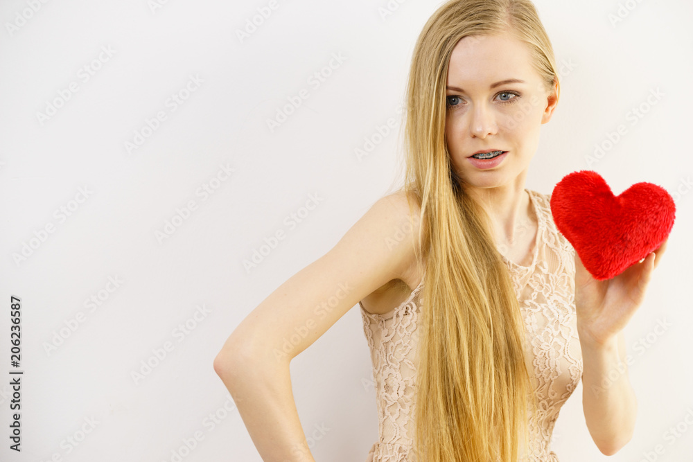 Sad woman on Valentines day Sad woman on Valentines day