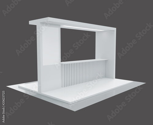 Fototapeta Naklejka Na Ścianę i Meble -  3d rendering. Blank creative exhibition stand design,booth template design in gray tone.