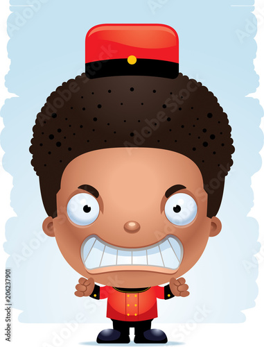 Angry Cartoon Boy Bellhop
