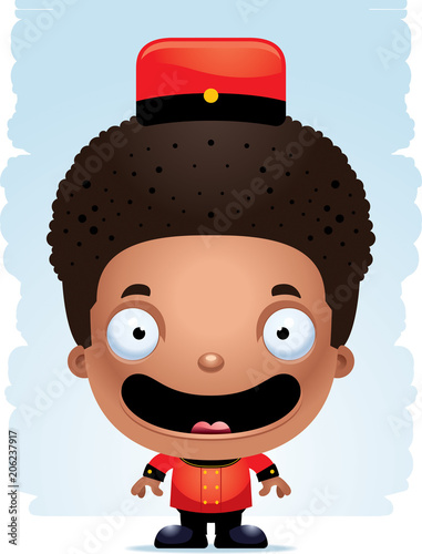 Cartoon Boy Bellhop Smiling