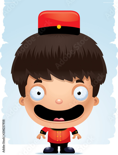 Cartoon Boy Bellhop Smiling