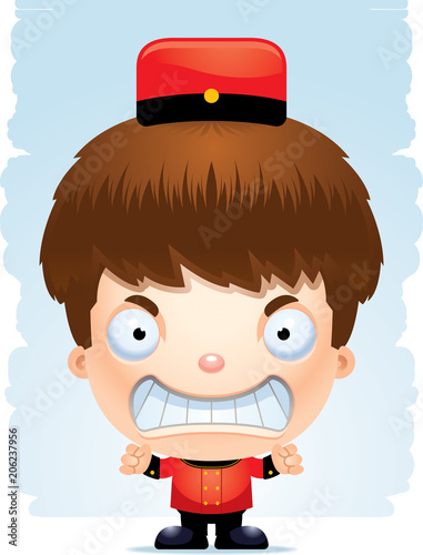 Angry Cartoon Boy Bellhop