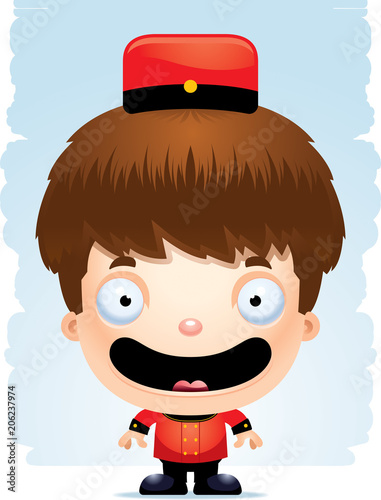 Cartoon Boy Bellhop Smiling