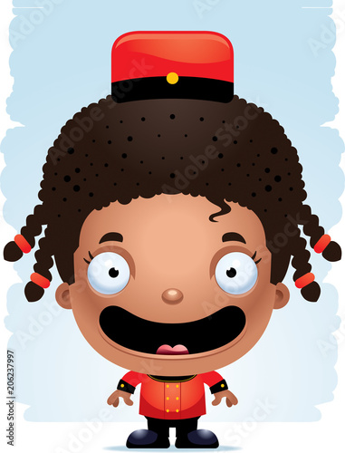 Cartoon Girl Bellhop Smiling
