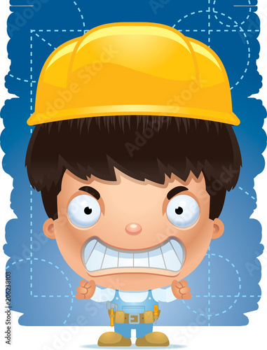 Angry Cartoon Boy Handyman