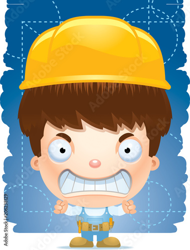 Angry Cartoon Boy Handyman