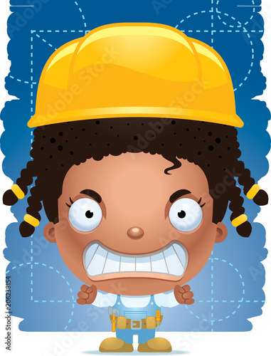 Angry Cartoon Girl Handyman