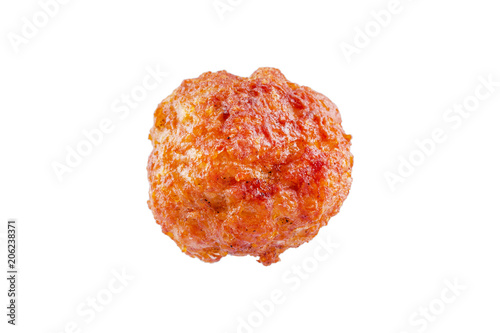 fried chicken ball isolated on white background - clipping paths